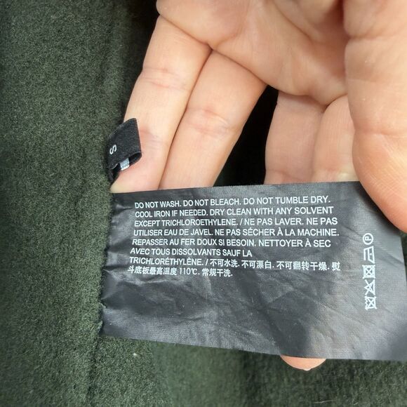 $595 Theory Sileena Winsome 2 Wool and Cashmere Cardigan Coat Sz S Deep Green - Picture 3 of 4